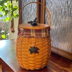 Longaberger Vintage October Fields 2000 Century Celebration Tall Basket with Lid